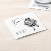 She Found Her Boo Ghost Floral  Bridal Shower ペーパーコースター (アングル)