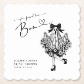 She Found Her Boo Ghost Floral  Bridal Shower ペーパーコースター (正面)