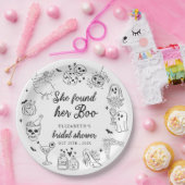 She Found Her Boo Ghost Floral Bridal Shower ペーパープレート (パーティー)