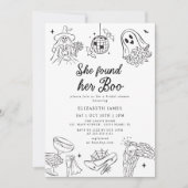 She Found Her Boo Ghost Floral Bridal Shower 招待状 (正面)
