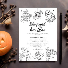 She Found Her Boo Ghost Floral Bridal Shower 招待状