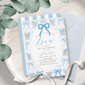 She found her Bow Blue Ribbon Bridal Shower 招待状