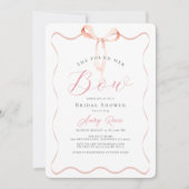 She found her Bow Pink Bow Bridal Shower 招待状 (正面)