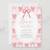 She found her Bow Pink Ribbon Bridal Shower 招待状 (正面)