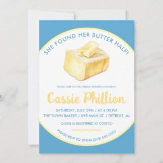 She Found her Butter Half Bridal Shower 招待状