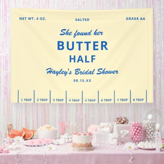 She Found Her Butter Half Bridal Shower 横断幕 (パーティー)