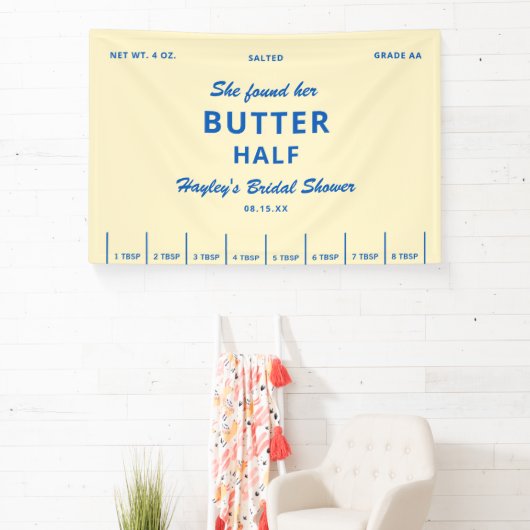 She Found Her Butter Half Bridal Shower 横断幕 (インサイチュ)