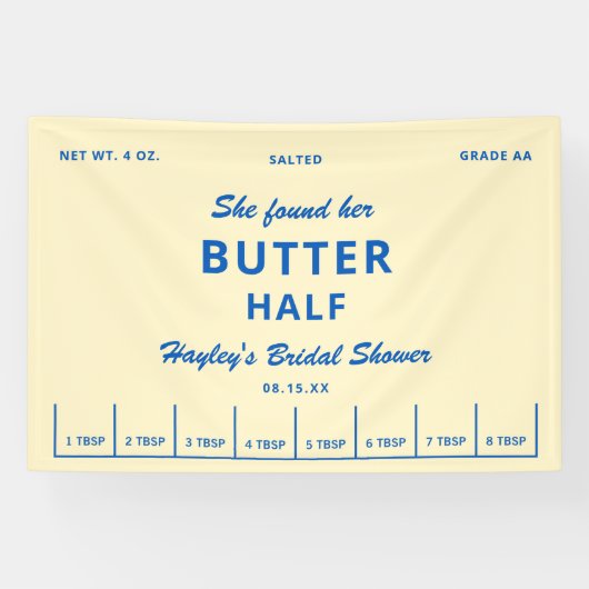 She Found Her Butter Half Butter Bridal Shower 横断幕 (横)