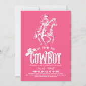 She Found Her Cowboy Pink Bridal Shower 招待状 (正面)
