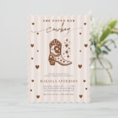 She Found Her Cowboy Western Cowgirl Bridal Shower 招待状 (スタンド正面)