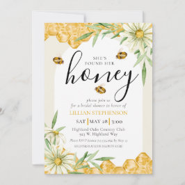 She Found Her Honey Arch Daisy Bee Bridal Shower 招待状