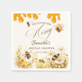 She found her honey Bee bridal shower スタンダードカクテルナプキン (正面)