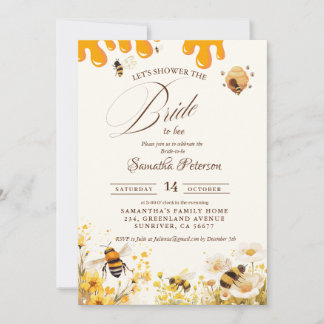 She found her honey Bee bridal shower 招待状