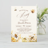 She found her honey Bee bridal shower 招待状 (スタンド正面)