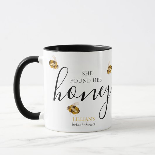 She Found Her Honey Bee Bridal Shower Favor  マグカップ (左)