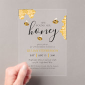 She Found Her Honey Bee Themed Bridal Shower アクリル招待状 (インサイチュ (ポータブル))