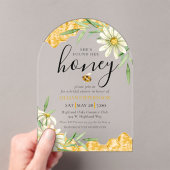 She Found Her Honey Bee Themed Daisy Bridal Shower アクリル招待状 (インサイチュ (ポータブル))