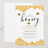 She Found Her Honey Bee Themed Daisy Bridal Shower 招待状 (正面/裏面)