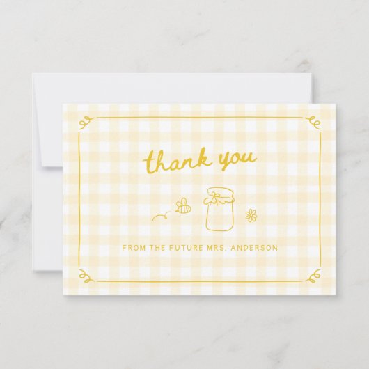 She Found Her Honey Bridal Shower サンキューカード (正面)