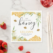 She Found Her Honey Bridal Shower Floral Bee  スタンダードランチョンナプキン (インサイチュ)