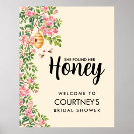 She Found Her Honey Bridal Shower Welcome Sign ポスター