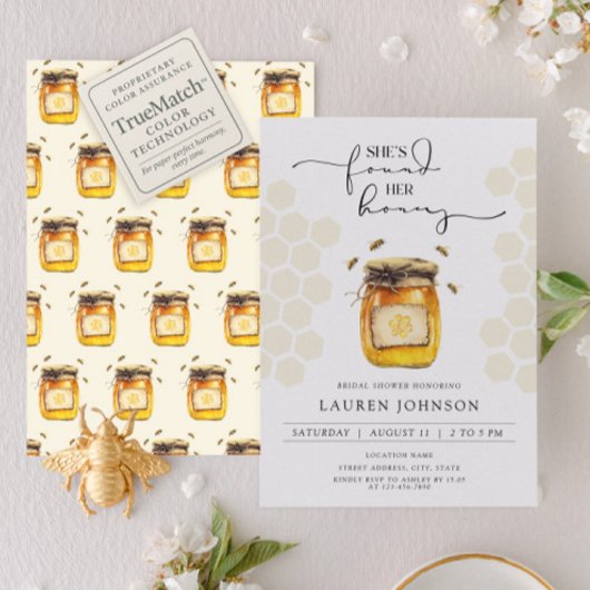 She Found Her Honey Elegant Bee Bridal Shower 招待状