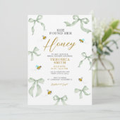 She Found Her Honey Gingham Bee Bridal Shower 招待状 (スタンド正面)