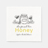She found her Honey Hand-drawn Bridal Shower スタンダードカクテルナプキン (正面)