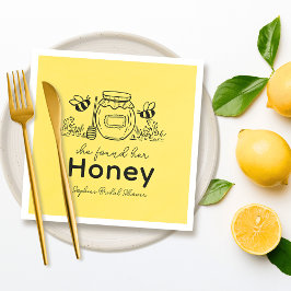 She found her Honey Hand-drawn Bridal Shower スタンダードカクテルナプキン