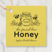 She found her Honey Hand-drawn Bridal Shower フェイバータグ (正面)