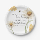 She Found Her Honey Personalized Bee Bridal Shower ペーパープレート (正面)