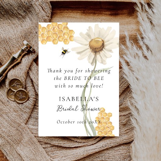 She Found Her Honey Personalized Bridal Shower サンキューカード