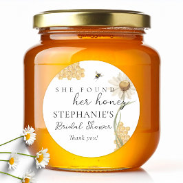 She Found Her Honey Personalized Bridal Shower ラウンドシール