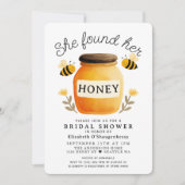 She found her Honey Watercolor Bee Bridal Shower 招待状 (正面)