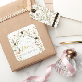 She found her Honey Wildflower Bridal Shower スクエアシール