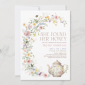 She Found Her Honey Wildflower Bridal Shower Tea 招待状 (正面)