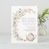 She Found Her Honey Wildflower Bridal Shower Tea 招待状 (スタンド正面)