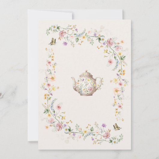 She Found Her Honey Wildflower Bridal Shower Tea 招待状 (裏面)