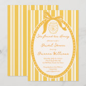 She found her honey yellow stripes bridal shower 招待状 (正面/裏面)