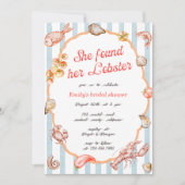 She Found Her Lobster Coastal Bridal Shower 招待状 (正面)
