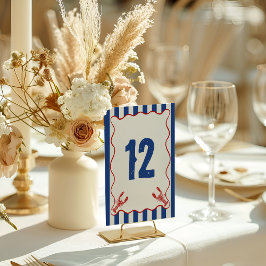 She Found Her Lobster Nautical Bridal Shower テーブルナンバー