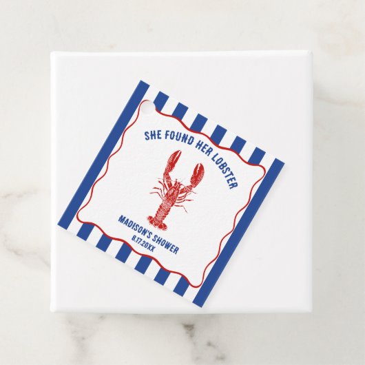 She Found Her Lobster Nautical Bridal Shower フェイバータグ (インサイチュ)