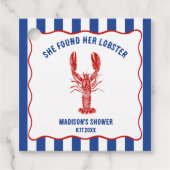 She Found Her Lobster Nautical Bridal Shower フェイバータグ (正面)