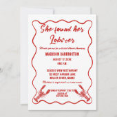 She Found Her Lobster Nautical Bridal Shower 招待状 (正面)