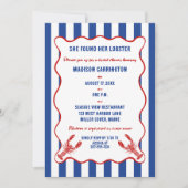 She Found Her Lobster Nautical Bridal Shower 招待状 (正面)