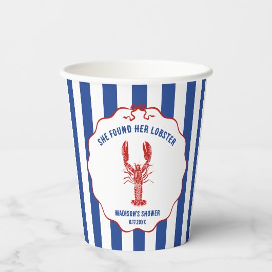 She Found Her Lobster Nautical Bridal Shower 紙コップ (裏面)