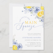 She Found Her Main Squeeze Blue Bridal Shower 招待状 (正面)