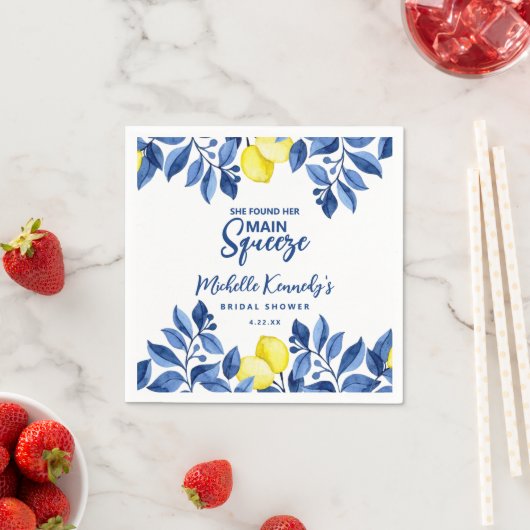 She Found Her Main Squeeze Bridal Shower スタンダードカクテルナプキン (インサイチュ)