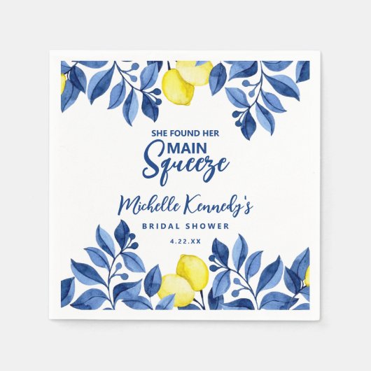 She Found Her Main Squeeze Bridal Shower  スタンダードカクテルナプキン (正面)