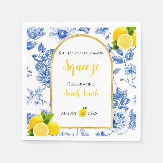 She Found Her Main Squeeze Bridal Shower スタンダードカクテルナプキン (正面)